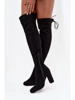 Dámské semišové kozačky na vysokém podpatku Černá Xamarin Dámské semišové kozačky na vysokém podpatku Černá Xamarin