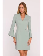 M876 Šaty s širokými manžetami - mátové