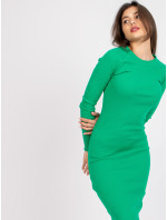 Zelené žebrované midi šaty od Rosity