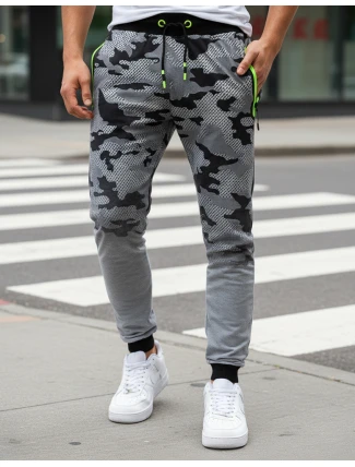 Pánské světle šedé kalhoty moro FashionStreet UX3625