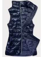 Tmavě modrá prošívaná dámská vesta (7002)
