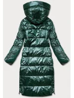 Zelená dlouhá dámská zimní bunda s kontrastní podšívkou (j9-063) Zelená dlouhá dámská zimní bunda s kontrastní podšívkou (j9-063)