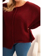 Svetr dámský Plus Size z akrylu s volným střihem a rukávem 3/4 fango Svetr dámský Plus Size z akrylu s volným střihem a rukávem 3/4 fango