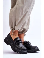 Kožené mokasínové boty Big Star LL274580 Černe