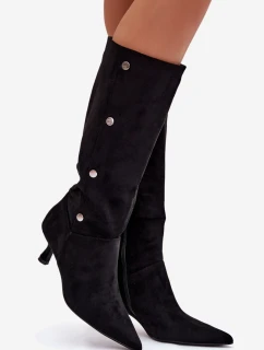 Dámské kozačky s ozdobnými detaily Hovelle – černé