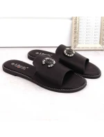 Pohodlné žabky se zirkony S.Barski W OLI258A černá Pohodlné žabky se zirkony S.Barski W OLI258A černá