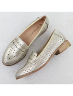 Dámské polobotky lords ažurové metalické zlaté Potocki 12581