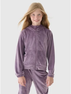 Dívčí velurová mikina s kapucí 4F Junior 4FJWAW24TSWSF1217-51S