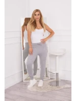 Tepláky se zavazováním v pase šedé Tepláky se zavazováním v pase šedé