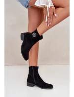 Dámské kotníčkové boty na ploché podrážce se zipem béžové Loratie