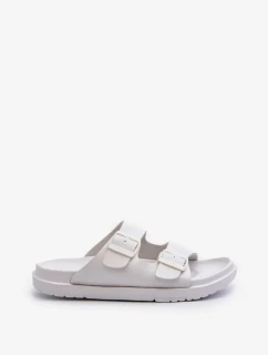 Lehké pánské pantofle s přezkami Big Star Bílá