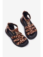Dívčí Sandály Gladiátoři Se Zlatým Detalem Panterka Vesira Dívčí Sandály Gladiátoři Se Zlatým Detalem Panterka Vesira