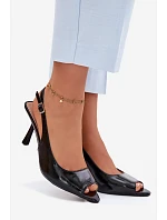 Dámské sandály na podpatku černé Sevina