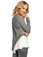 M333 Asymetrická vrstvená halenka - šedá M333 Asymetrická vrstvená halenka - šedá