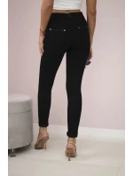 Bavlněné kalhoty s lemem na kapsách černé Bavlněné kalhoty s lemem na kapsách černé