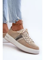 Dámské kožené tenisky D&A LR110 béžové
