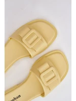 Dámské nazouváky s nízkým podpatkem s přezkou Žluté Melivra