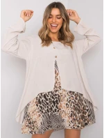 Šaty DHJ SK 21451.50 béžová Šaty DHJ SK 21451.50 béžová