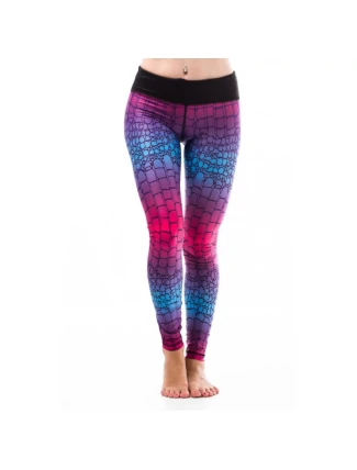 Dámské fitness legíny Six Deuce Alligator - růžová/modrá/fialová - Litex