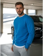 Pánská hladká modrá mikina FashionStreet BX4386