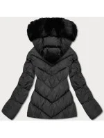Černá krátká dámská zimní bunda (TY035-1)