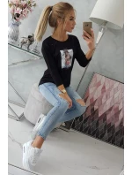 Halenka s potiskem Originální černá Halenka s potiskem Originální černá