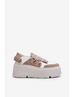 Zazoo 1833 Dámské Kožené Tenisky na Masivní Podrážce Bílé Zazoo 1833 Dámské Kožené Tenisky na Masivní Podrážce Bílé