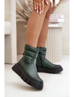 Dámské Kožené Boty Na Zip Zateplené Filcem Tmavozelené Zazoo 60512 Dámské Kožené Boty Na Zip Zateplené Filcem Tmavozelené Zazoo 60512