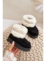 Sněhové boty dětské s kožešinou a vzorem černé Melefia Sněhové boty dětské s kožešinou a vzorem černé Melefia