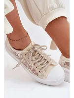 Dámské tenisky s krajkou na platformě Lee Cooper LCW-26-44-4481 Béžové Dámské tenisky s krajkou na platformě Lee Cooper LCW-26-44-4481 Béžové