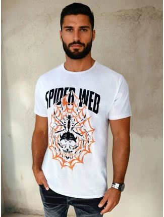 Pánské bílé tričko s potiskem FashionStreet RX5263