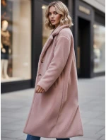 Dámský zimní kabát teddy kožešina dlouhý růžový FashionStreet NY0751z