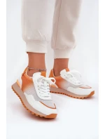 Kožené Sportovní Boty S Síťovinou Dámské Vinceza 66775 Oranžové