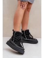 Dámské sněhule s výšivkou na platformě černé Naleris Dámské sněhule s výšivkou na platformě černé Naleris