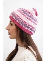 Dámská zimní čepice s barevným vláknem a elastickým stažením K352 malinová