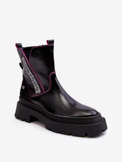 Kožené dámské botky Maciejka 06236-15 Černé