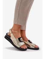 Dámské Sandály Na Klínu Zlaté Isnnoria