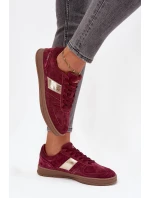 Semišové dámské tenisky Vinceza 14029 bordó