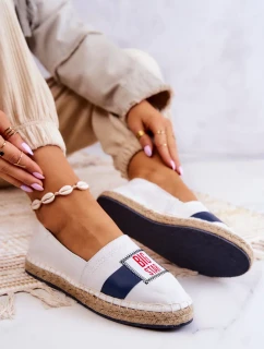 Dámské elegantní espadrilky Big Star - bílá/tmavě modrá