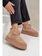 Dámské sněhule na platformě Ninala – tmavě béžové