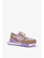 Dámské semišové tenisky na platformě Big Star – růžové