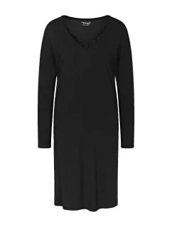 Dámská noční košile Timeless Sensuality NDK LSL - BLACK - černá 0004 - TRIUMPH