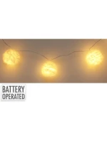 SVĚTLA GIRLANDY KOŽEŠINOVÉ KOULE NA BATERIE 50MM VEDL TEPLÁ BÍLÁ