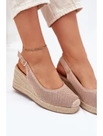 Dámské sandály na klínu s pletením růžové Tulliata