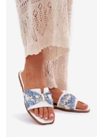 Dámské Pantofle Na Plochém Podpatku S Mašlí Bílé Avenza