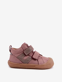 Kožené polobotky barefoot pro děti FRODDO G2130380-3 Špinavě růžové