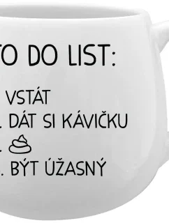 TO DO LIST: BÝT ÚŽASNÝ - bílý keramický hrníček 300 ml