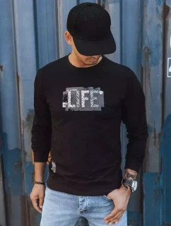 Pánská mikina s potiskem černá FashionStreet BX5360