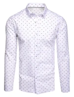 Pánská vzorovaná košile s dlouhým rukávem bílá FashionStreet DX2607