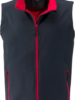 Daiber JN 1128 Pánská 2-vrstvá promo softshellová vesta 02.1128 iron grey/red